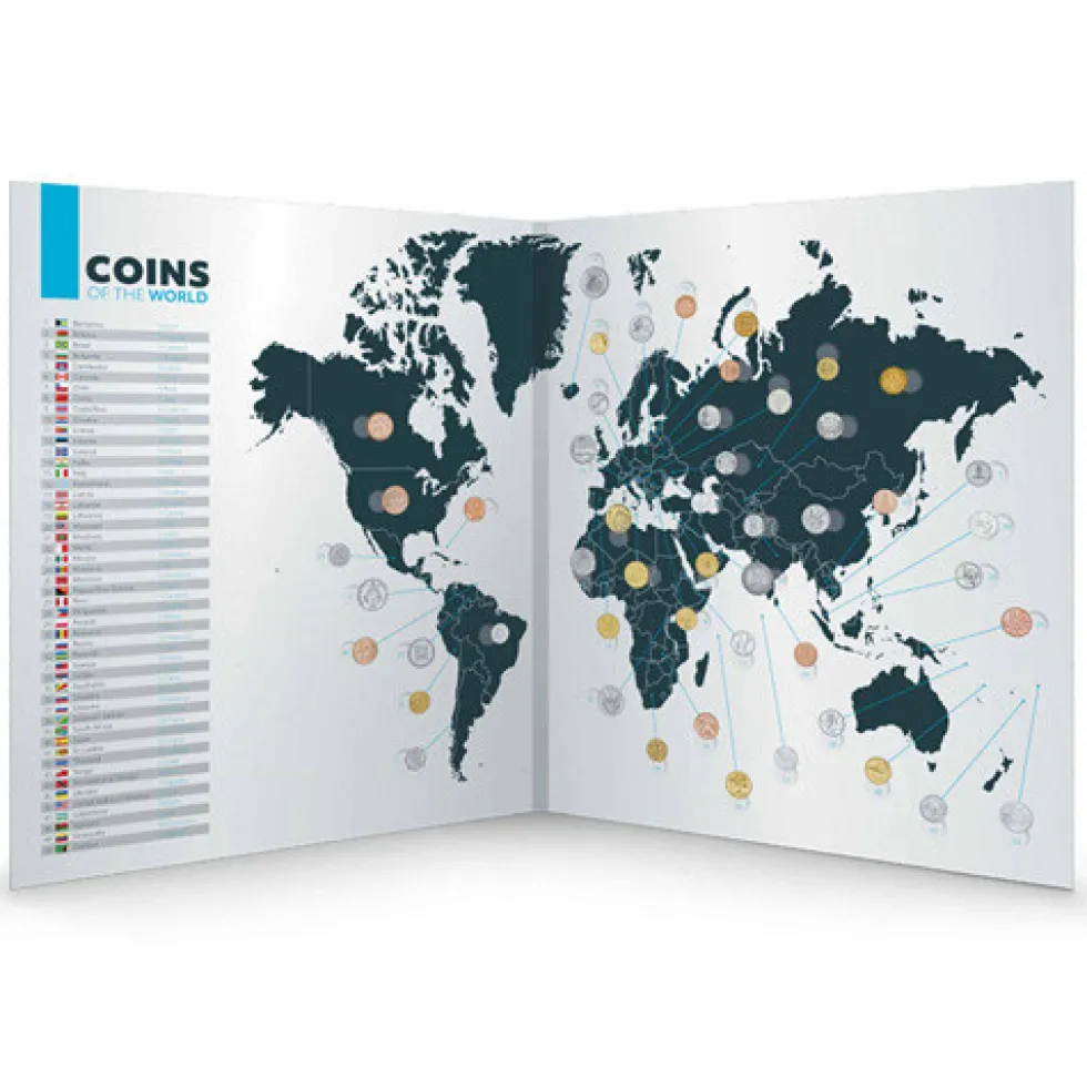 L’album collector et ses 50 monnaies du monde entier