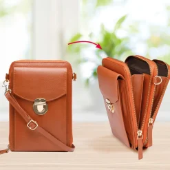 La pochette éventail cuir