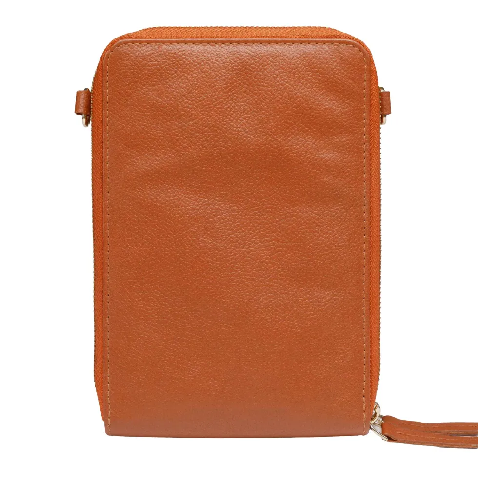 La pochette éventail cuir