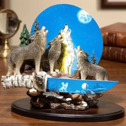 Le couteau et son socle loup