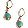 Les boucles d’oreilles Murano émeraude