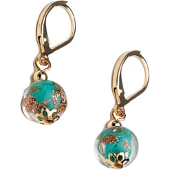 Les boucles d’oreilles Murano émeraude