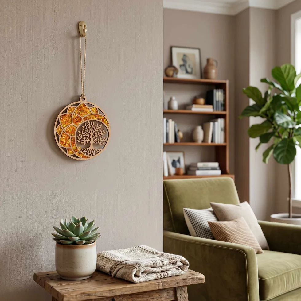 Les décorations en ambre et bois