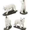 Les 4 figurines loups blancs