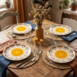Les quatre assiettes creuses Papyrus
