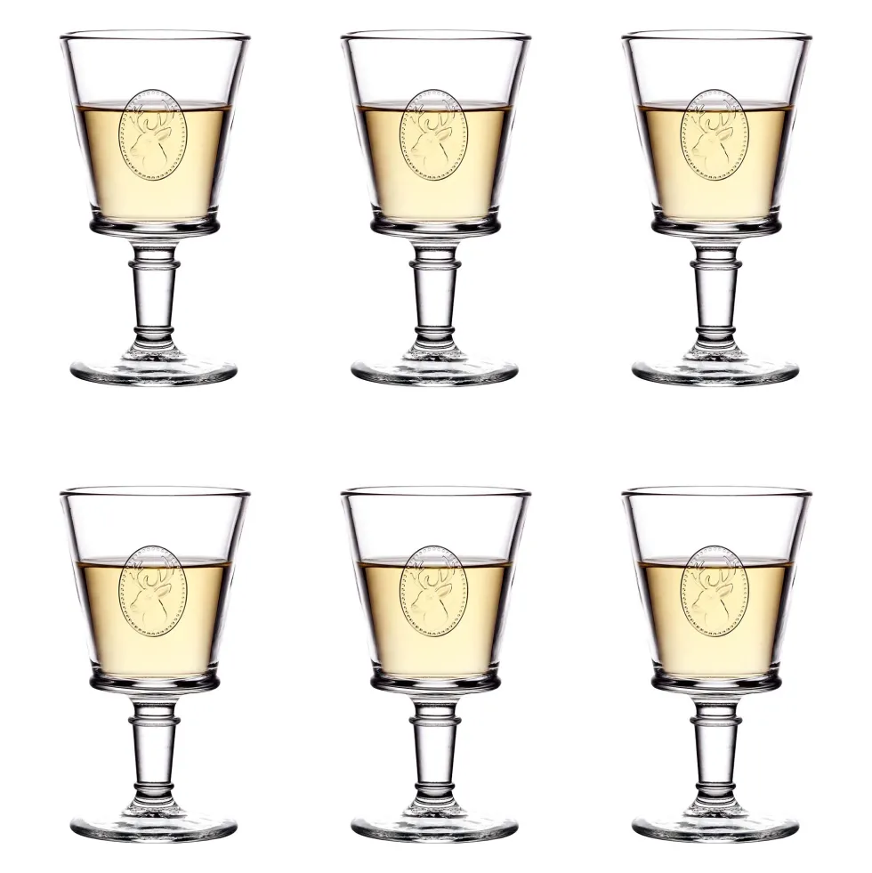 Les 6 verres à eau + les 6 verres à vin Grand Cerf