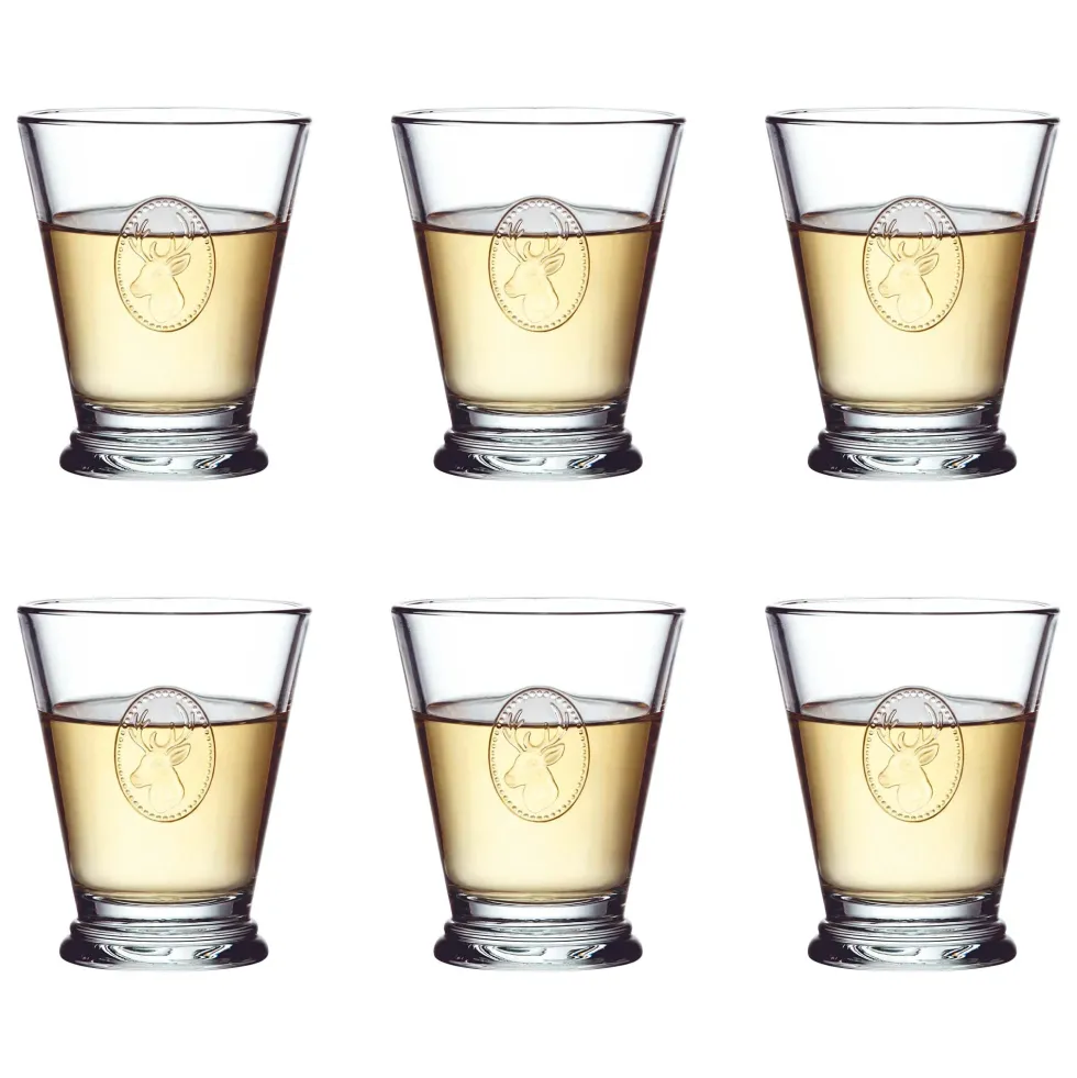 Les 6 verres à eau + les 6 verres à vin Grand Cerf