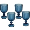 Les 4 verres à pied bleus