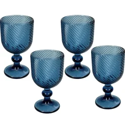 Les 4 verres à pied bleus