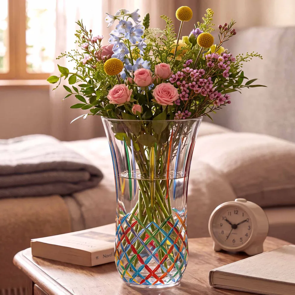 Le vase en cristal italien