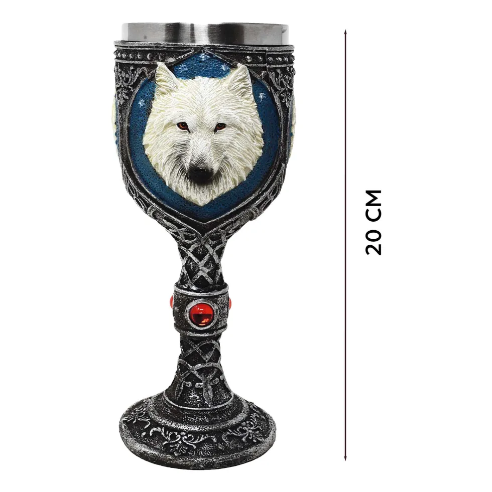 Le verre à pied loup blanc