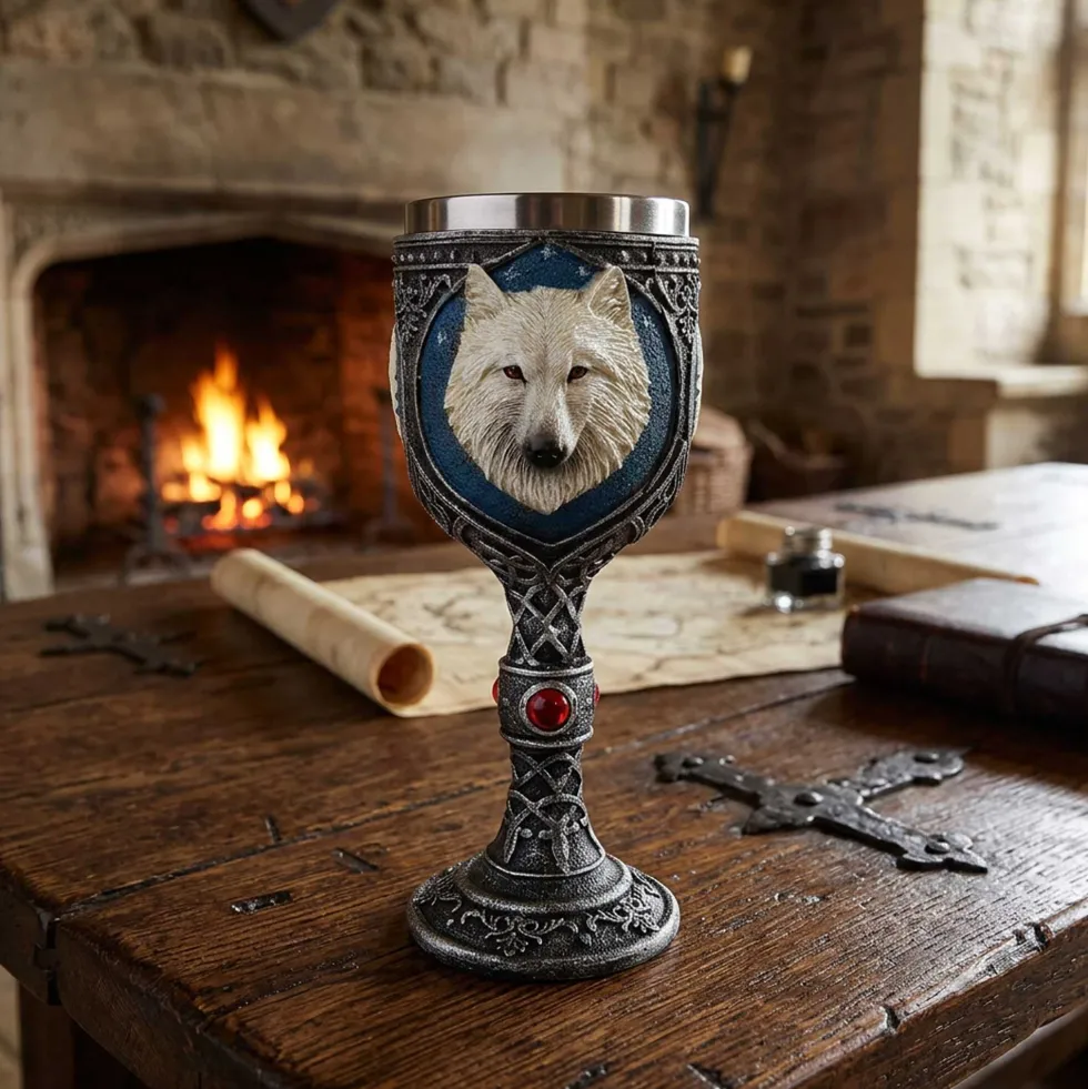 Le verre à pied loup blanc