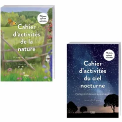 Lot de 2 ouvrages : Cahier d’activités de la nature + Cahier d’activités du ciel nocturne
