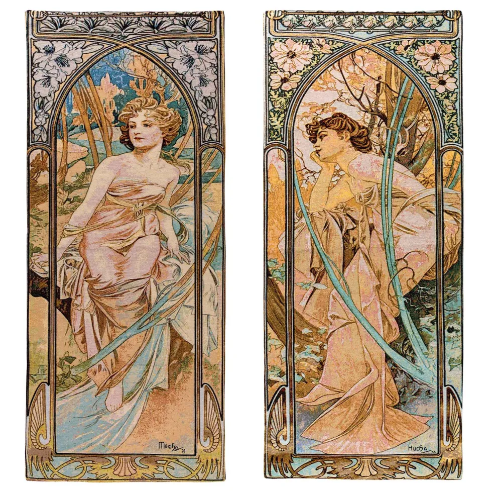 Lot 2 tapisseries Mucha