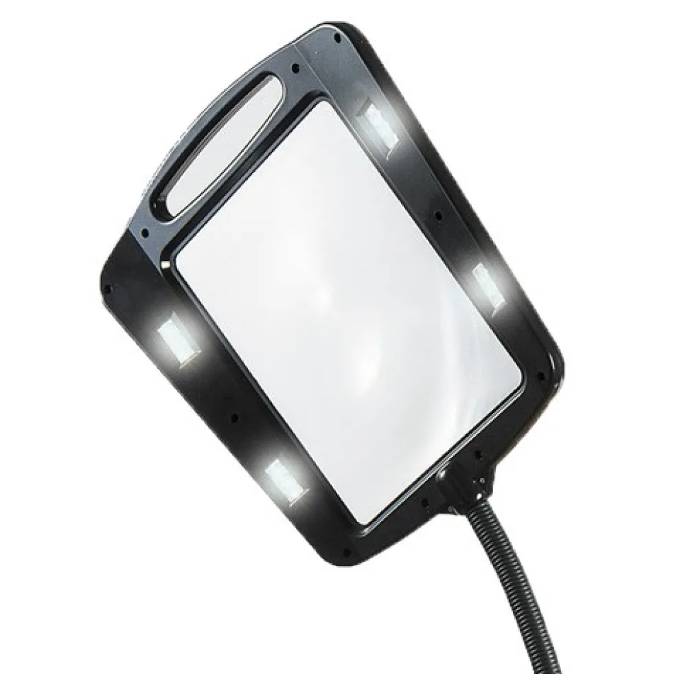 Loupe lumineuse LED sur pied – Grossissement x5 et mains libres