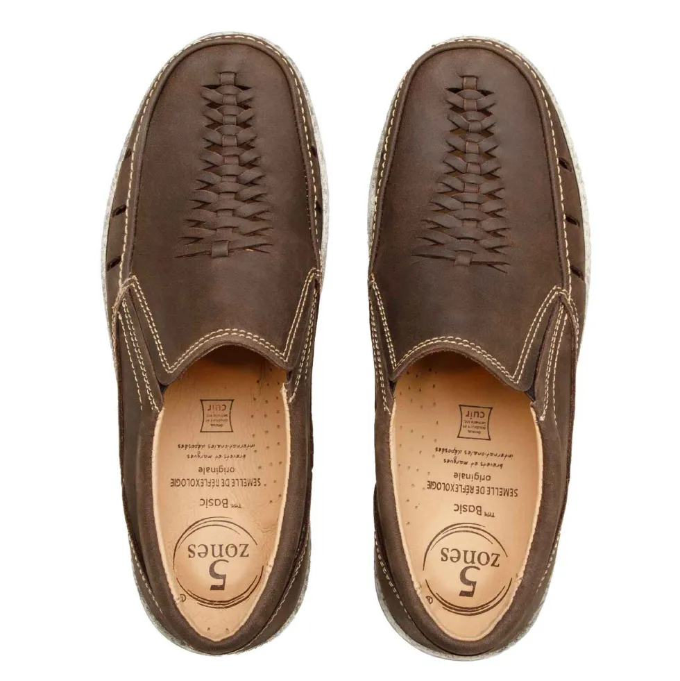 Mocassins massants en cuir aéré