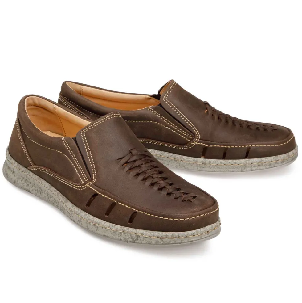 Mocassins massants en cuir aéré