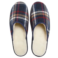 Mules carreaux laine