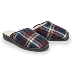Mules carreaux laine