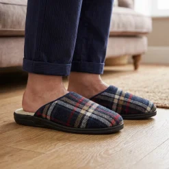 Mules carreaux laine