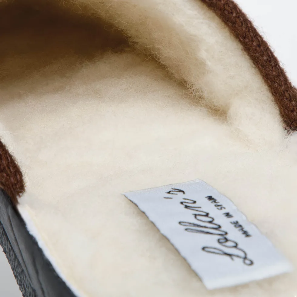 Mules fourrées laine