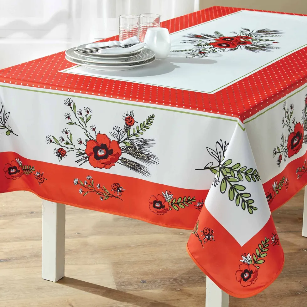 Nappe Coquelicots rectangulaire