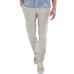 Pantalon détente chevron lin