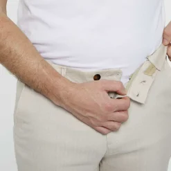 Pantalon détente chevron lin