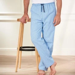 Pantalon détente coton rayé