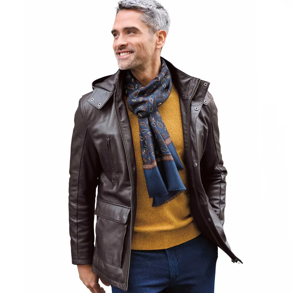 Parka cuir multipoche Pierre Clarence