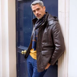 Parka cuir multipoche Pierre Clarence