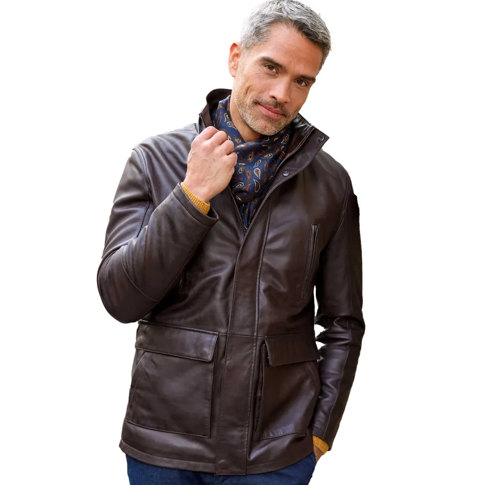 Parka cuir multipoche Pierre Clarence