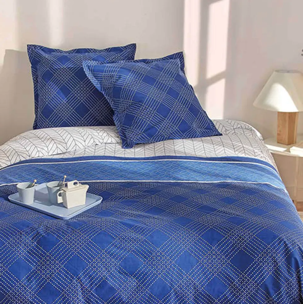 Parure de lit percale indigo