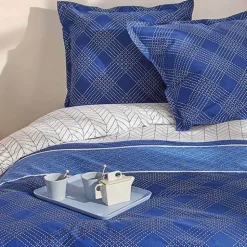 Parure de lit percale indigo