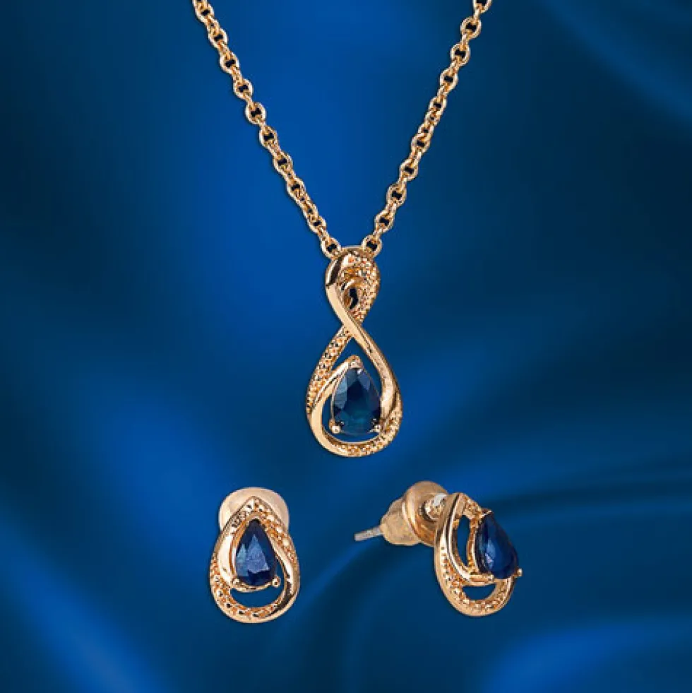 Parure «gouttes de Saphir»