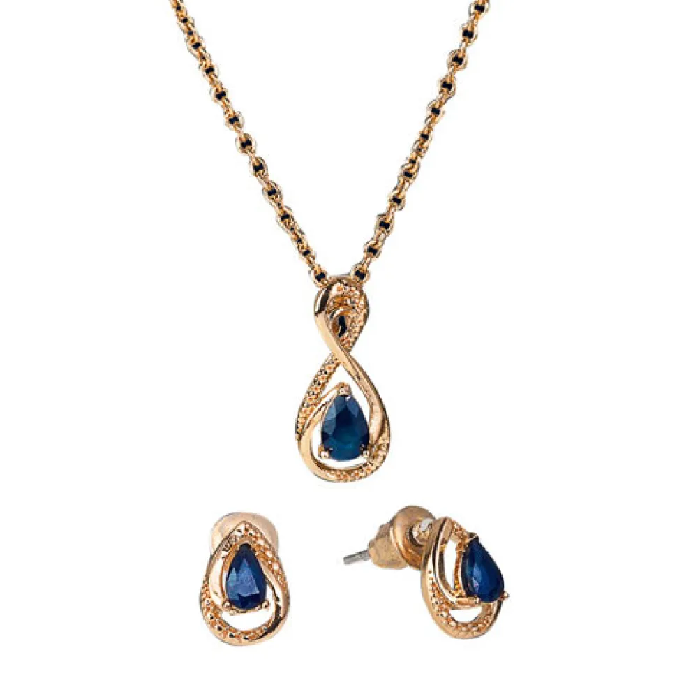 Parure «gouttes de Saphir»
