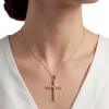 Pendentif croix plaquée or