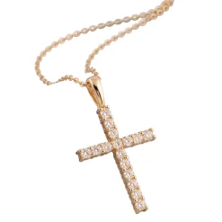 Pendentif croix plaquée or