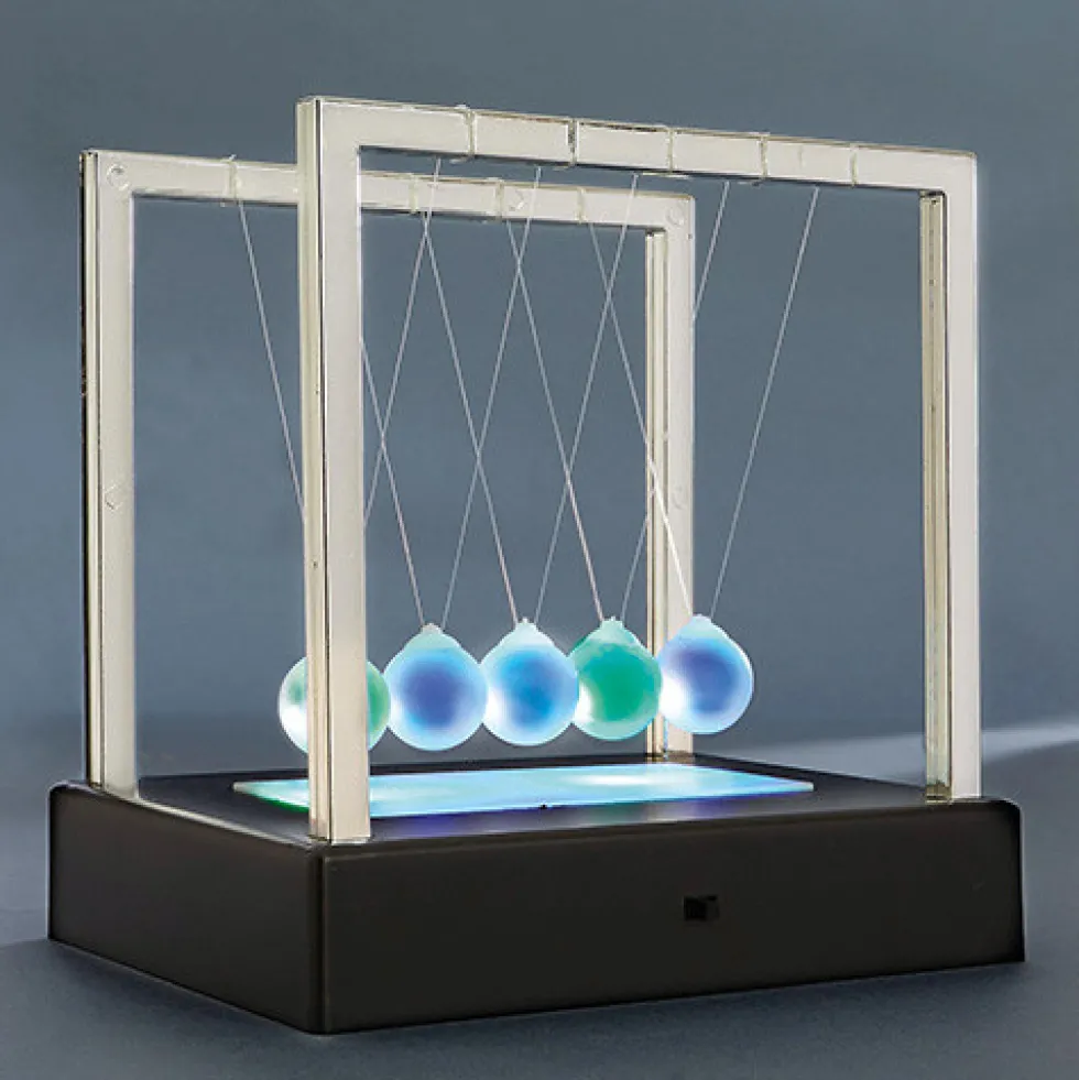 Pendule de Newton lumineux