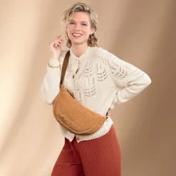 Pochette demi-lune velours