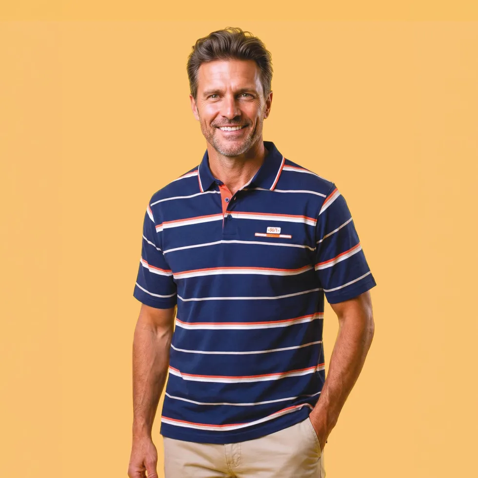 Polo coton rayé