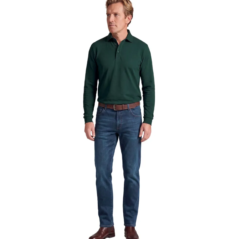 Polo piqué de coton manches longues