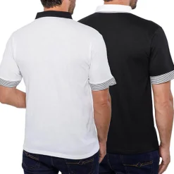 Polos microfibre Black & White - les 2