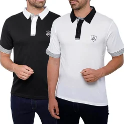 Polos microfibre Black & White - les 2