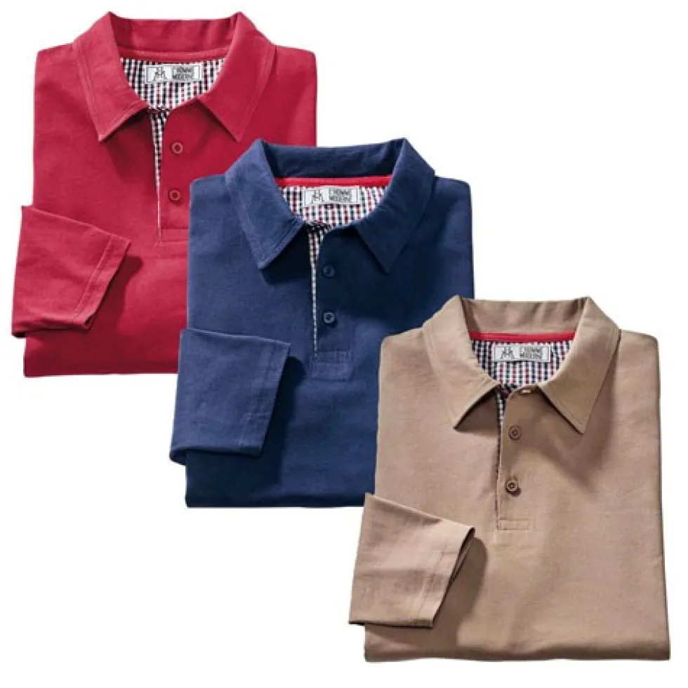 Polos thermiques sport-chic - les 3 (de même taille)