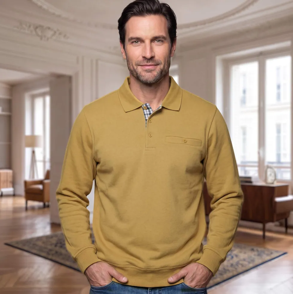Polo-sweat molletonné
