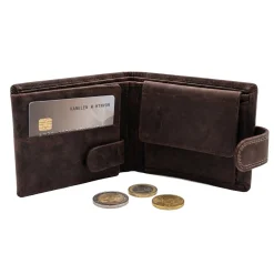 Portefeuille cuir patiné