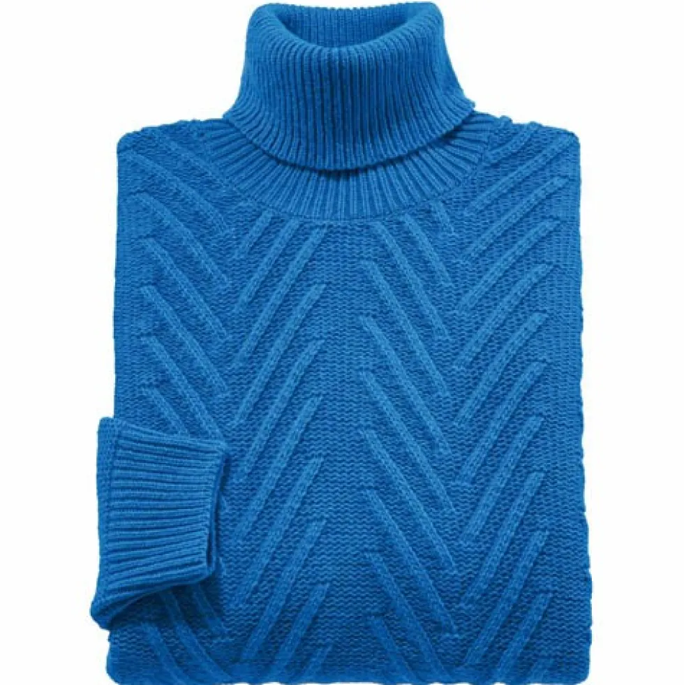 Pull col roulé torsades