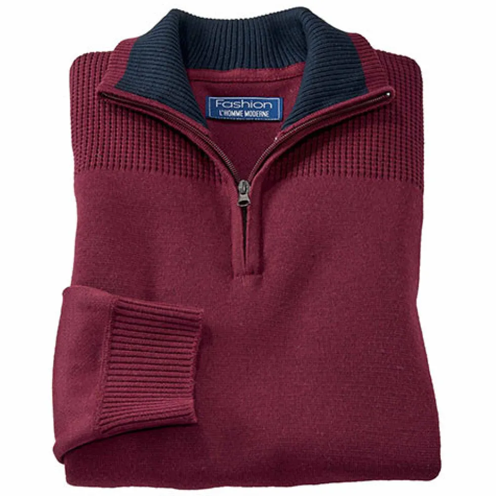 Pull col zippé