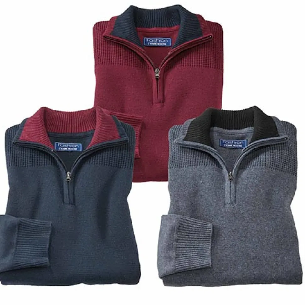 Pull col zippé - Les 3
